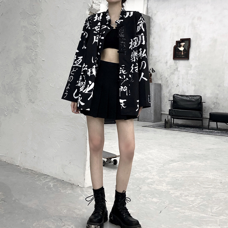 Loose Printed Women's Long-Sleeve Shirt Jacket