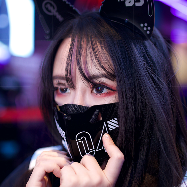 Punk Cat-Ear Headband with Sci-Fi Machinery Style