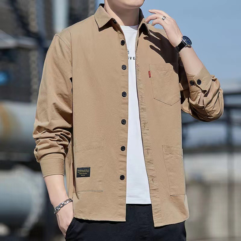 Casual Men's Lapel Shirt with Pockets