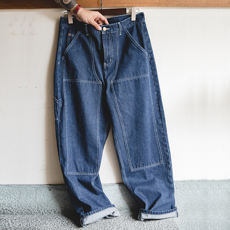 American-Style Retro Loose Tapered Jeans