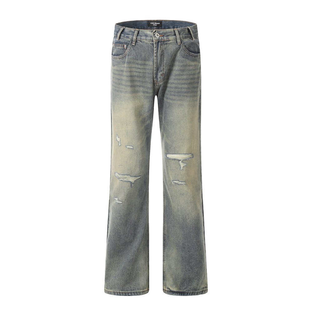 Retro Punk Ripped Jeans for Men