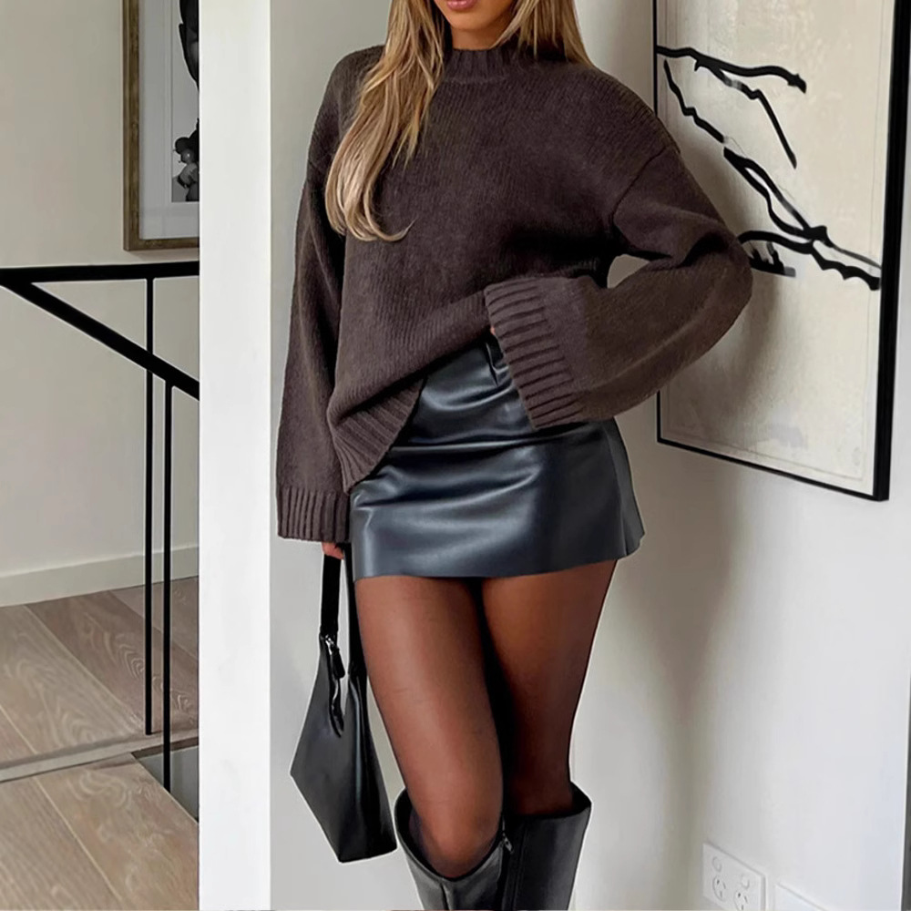 Women's Long-Sleeve Loose-Fit Versatile Sweater