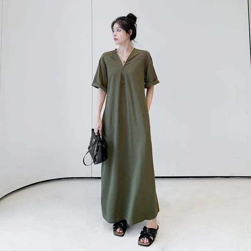 Retro Hepburn zipper dress for summer