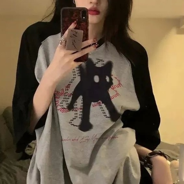 Women's Retro Cat Raglan Tee 2