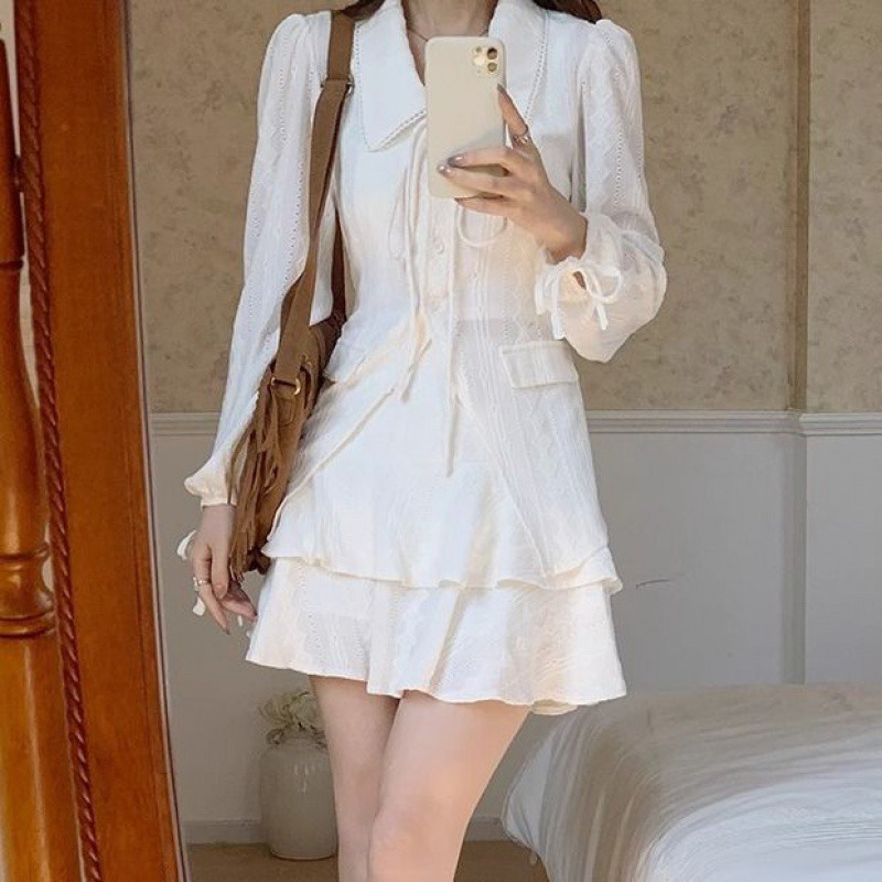 Slim-Fit Two-Piece Set with Lace-Up Detail