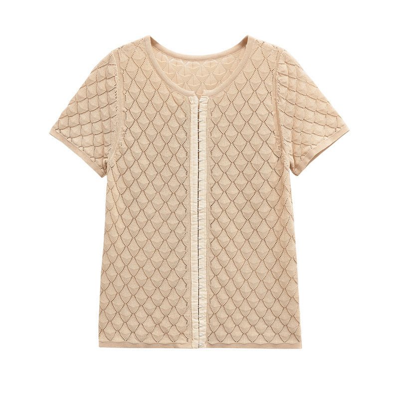 Textured Knit Short Sleeve T-Shirt 5