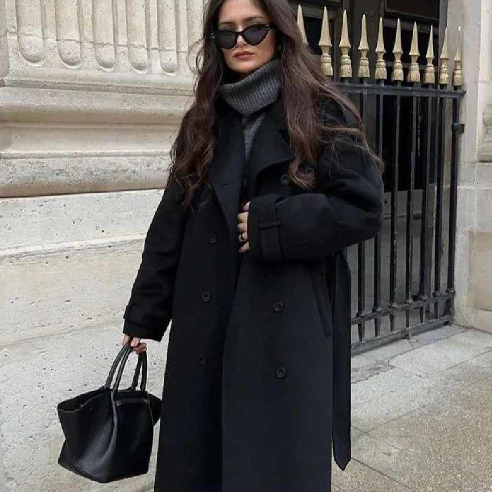 Women's Wool Coat with Belt