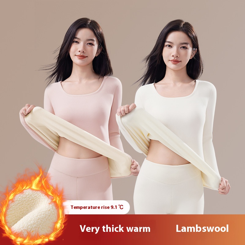 Women's Autumn Winter Berber Fleece Thermal Underwear