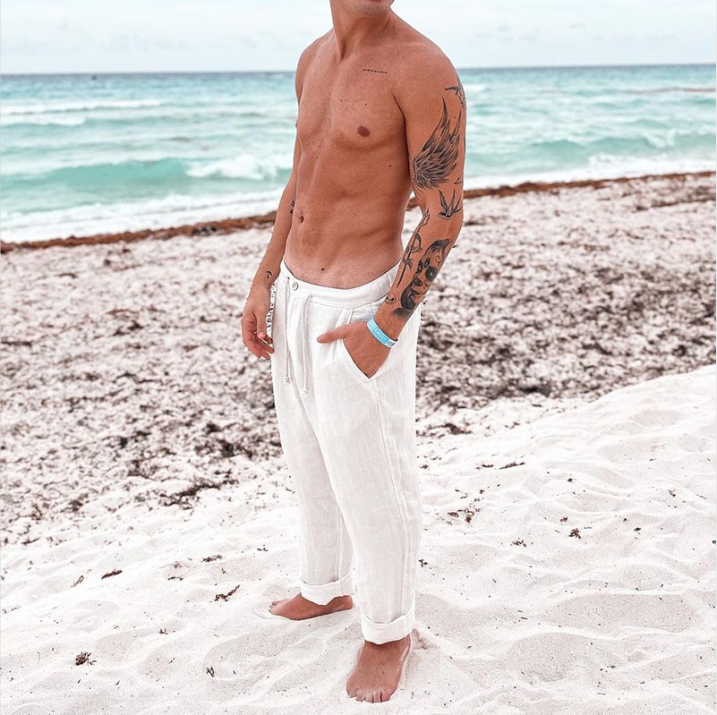 Men's Casual Cotton and Linen Trousers