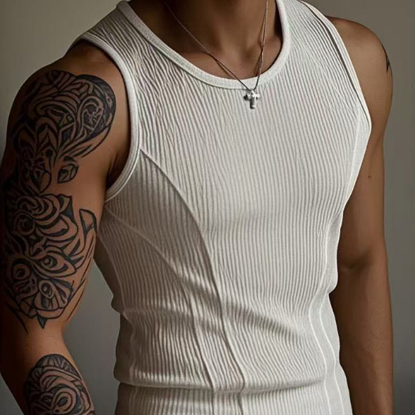 Men's Slim-Fit Summer Vest with American Stitching